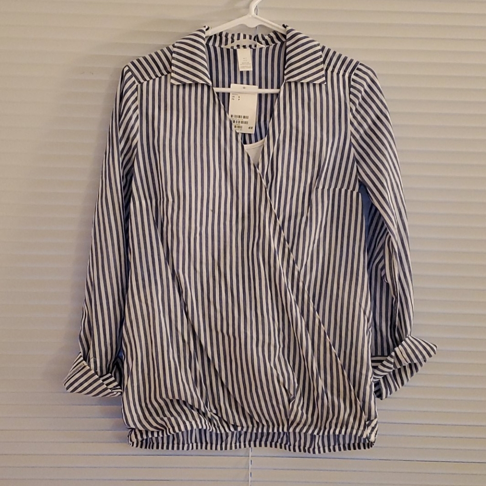 NWT H&M striped maternity blouse